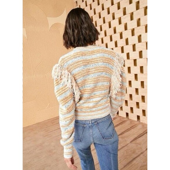 Ulla Johnson Lily Size Small Arquette Knit Fringe Pullover Sweater Cotton Blend - Picture 13 of 15